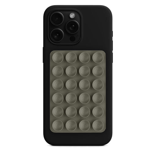 Suport de birou Techsuit Suport telefon (SC-PAD), Suction Pad pentru Selfies, Silicon, Adhesive Mount, Rectangular Shape, gri