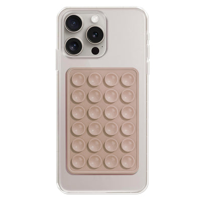 Suport de birou Techsuit Suport telefon (SL-PAD), Suction Pad pentru Selfies, Silicon, Adhesive Mount, Rectangular Shape, bej