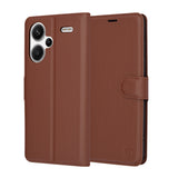 Husa pentru Xiaomi Redmi Note 13 Pro+ 5G, Techsuit Leather Folio, maro