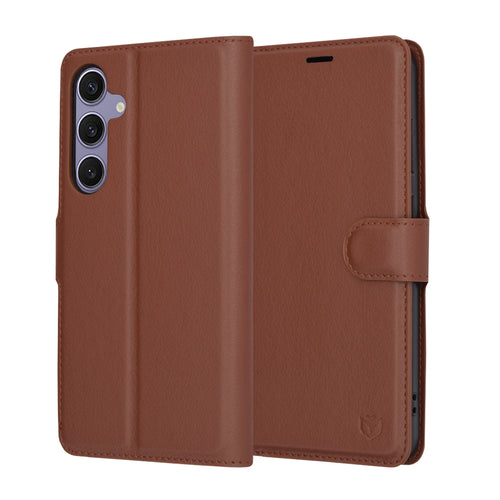 Husa pentru Samsung Galaxy S24 Plus, Techsuit Leather Folio, maro