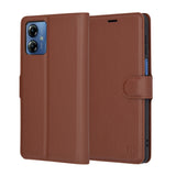 Husa pentru Motorola Moto G14, Techsuit Leather Folio, maro