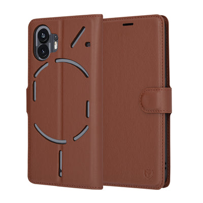 Husa pentru Nothing Phone (2), Techsuit Leather Folio, maro