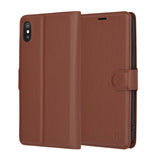 Husa pentru iPhone XS Max, Techsuit Leather Folio, maro