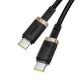 Cablu Baseus de date Dura Series (P10377803U03-00), pentru MacBook, Incarcare rapida, Type-C, PD 240W, 480Mbps, 1m, negru;auriu