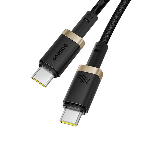 Cablu Baseus de date Dura Series (P10377803U03-00), pentru MacBook, Incarcare rapida, Type-C, PD 240W, 480Mbps, 1m, negru;auriu