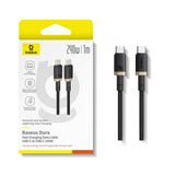 Cablu Baseus de date Dura Series (P10377803U03-00), pentru MacBook, Incarcare rapida, Type-C, PD 240W, 480Mbps, 1m, negru;auriu