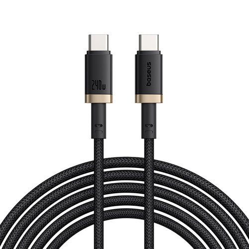 Cablu Baseus de date Dura Series (P10377803U03-00), pentru MacBook, Incarcare rapida, Type-C, PD 240W, 480Mbps, 1m, negru;auriu