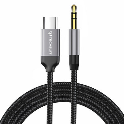 Adaptor, Techsuit Premium Cable Soundshell Ac9 USB-C to 3 5mm Jack DAC Chip 16bit 48khz 1 5m Koff A3d2de, Gri