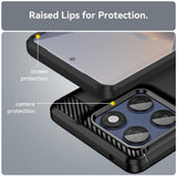 Husa pentru Motorola Edge 60 Pro, Techsuit Carbon Silicone, albastru