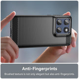 Husa pentru Motorola Edge 60 Pro, Techsuit Carbon Silicone, albastru
