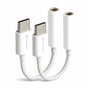 Adaptor Techsuit (2 pack) Adaptor Cablu Musicbox (AC18), Type-C to 3.5mm Jack, DAC Chip, 3A, Plug si Play, Alb