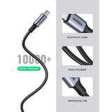 Cablu UGREEN de date US288 (60128), USB to Type-C, Incarcare rapida, 3A, 18W, 480Mbps, Nylon Braided, 2m, gri