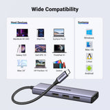 Hub USB UGREEN Docking station CM511 (15596), Type-C to 3x USB, HDMI 4K@30Hz, Type-C PD100W, 5Gbps, Slim, Mini Size, 0.2m, gri