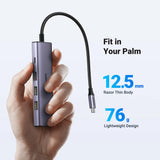 Hub USB UGREEN Docking station CM511 (15596), Type-C to 3x USB, HDMI 4K@30Hz, Type-C PD100W, 5Gbps, Slim, Mini Size, 0.2m, gri