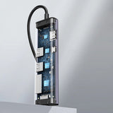 Hub USB UGREEN Docking station CM512 (90568), Type-C to Type-C, 2x USB, HDMI 4K@30Hz, RJ45, SD/TF Card, 5Gbps, PD100W, gri