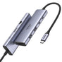 Hub USB UGREEN CM498 (15375), Type-C to 2x USB, 3x Type-C, HDMI, RJ45, SD/TF Card, 4K@60Hz, PD100W, 5Gbps, gri