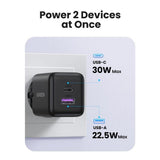 Incarcator retea UGREEN X516 (65015), USB, Type-C, GaN Incarcare rapidar, 30W, QC3.0, alb