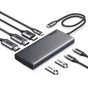 Hub USB UGREEN CM639 (35625), Type-C to 2x USB, 3x USB-C, 2x HDMI, 1x DisplayPort, 4K@30 Hz, PD100W, 10Gbps, negru