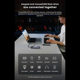 Hub USB UGREEN Docking station CM888 (45155), Type-C to 2x USB3.0, 1x USB2.0, 2x Type-C, 1x HDMI 4K, 1x RJ45 1000Mbps, PD100W, gri