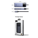 Hub USB UGREEN Docking station CM888 (45155), Type-C to 2x USB3.0, 1x USB2.0, 2x Type-C, 1x HDMI 4K, 1x RJ45 1000Mbps, PD100W, gri