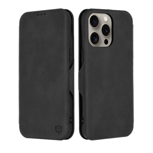 Husa pentru iPhone 15 Pro Max, Techsuit Safe Wallet Plus, negru