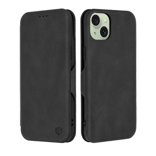 Husa pentru iPhone 15 Plus, Techsuit Safe Wallet Plus, negru