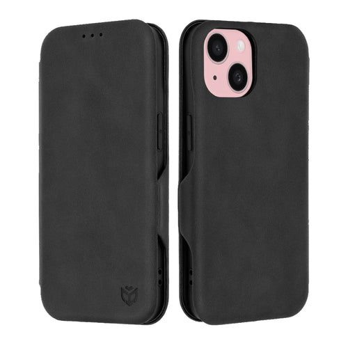 Husa pentru iPhone 15, Techsuit Safe Wallet Plus, negru