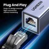 Adaptor UGREEN Adapter NW261 (15117), RJ45 Ethernet Connector, 1.5A, 10Gbps, Aluminum Alloy, Gri
