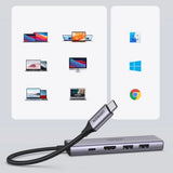 Hub USB UGREEN Docking station CM511 (60384), Type-C to Type-C, 2x USB, HDMI 4K, carduri SD/TF, gri
