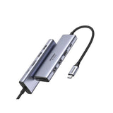 Hub USB UGREEN Docking station CM511 (60384), Type-C to Type-C, 2x USB, HDMI 4K, carduri SD/TF, gri