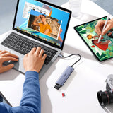 Hub USB UGREEN Docking station CM511 (20956A), Type-C to 3x USB3.0, HDMI 4K, 5Gbps, Card reader SD/TF, 104MB/s, gri