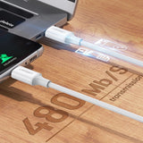 Cablu UGREEN de date US264 (60518), Incarcare rapida, USB-C to USB-C, 3A, 60W, 1m, alb