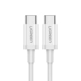 Cablu UGREEN de date US264 (60518), Incarcare rapida, USB-C to USB-C, 3A, 60W, 1m, alb