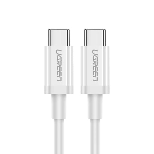 Cablu UGREEN de date US264 (60518), Incarcare rapida, USB-C to USB-C, 3A, 60W, 1m, alb