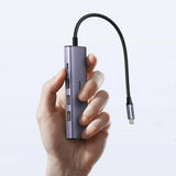 Hub USB UGREEN Docking station CM511 (15597), Incarcare rapida, Type-C to 3x USB, Type-C PD100W, HDMI 4K@60Hz, 5Gbps, Plug&Play, gri