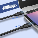 Cablu UGREEN de date US286 (50997), USB-C to USB-C, 3A, 60W, 1m, negru