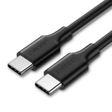 Cablu UGREEN de date US286 (50997), USB-C to USB-C, 3A, 60W, 1m, negru