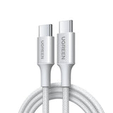 Cablu UGREEN de date L501 (35465), USB-C to USB-C, 3A, 60W, 1m, Nylon, gri