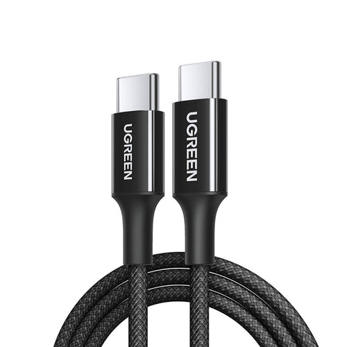 Cablu UGREEN de date L501 (35254), USB-C to USB-C, 3A, 60W, 1m, Nylon, negru