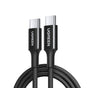 Cablu UGREEN de date L501 (35254), USB-C to USB-C, 3A, 60W, 1m, Nylon, negru