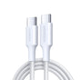 Cablu UGREEN de date L501 (35218), USB-C to USB-C, 3A, 60W, 1m, Nylon, alb