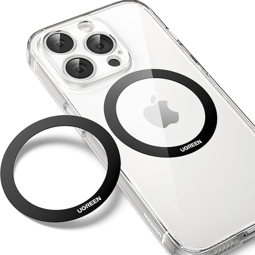 Adaptor UGREEN (2 pack) Inel Metalic Magnetic LP428 (25766), Universal Phone Ring pentru Samsung, iPhone, Negru