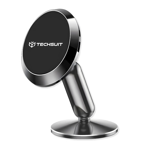 Suport auto Techsuit Premium TinyGrip (S11), Strong N52 Magnets, Universal Suport magnetic, 360A° Rotatie, cu 3M Placa metalicas, negru