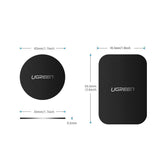 Suport auto UGREEN (2 pack) Metal Plate LP123 (60410), Rectangular + Rounded Shape, negru