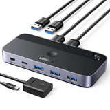 Adaptor UGREEN Sharing Switch CM662 (15705), 2x USB, 1x Mini USB, 3x USB, Type-C, 5Gbps, Negru