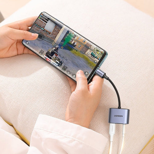 Adaptor UGREEN Audio Adapter CM231 (60164), Type-C to Jack 3.5mm, USB-C, Stereo, Line Control, Microphone Input, PD30W
