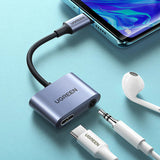 Adaptor UGREEN Audio Adapter CM231 (60164), Type-C to Jack 3.5mm, USB-C, Stereo, Line Control, Microphone Input, PD30W