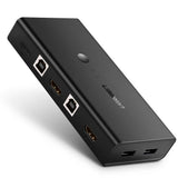 Adaptor UGREEN KVM Switch CM200 (50744), 2x HDMI 4k@30Hz, 4x USB to 1x HDMI, 2x USB2.0, 480Mbps, Buzzer Alert