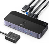Adaptor UGREEN KVM Switch CM664 (15707), 2x HDMI 4K@60Hz, 2x USB-B, Mini USB to HDMI, 3x USB, USB-C, 5Gbps, Support 3D
