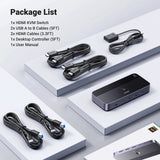 Adaptor UGREEN KVM Switch CM664 (15707), 2x HDMI 4K@60Hz, 2x USB-B, Mini USB to HDMI, 3x USB, USB-C, 5Gbps, Support 3D